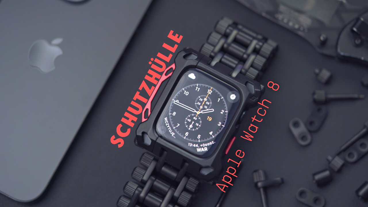 Protective case and band for Apple Watch 8, transforming it into a Watch Ultra with Spigen Liquid Air Pro, 45mm, black.