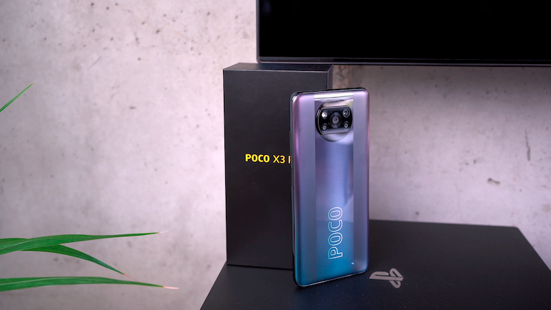 Poco X3 Pro smartphone displayed with its box, showcasing sleek design for gaming enthusiasts.