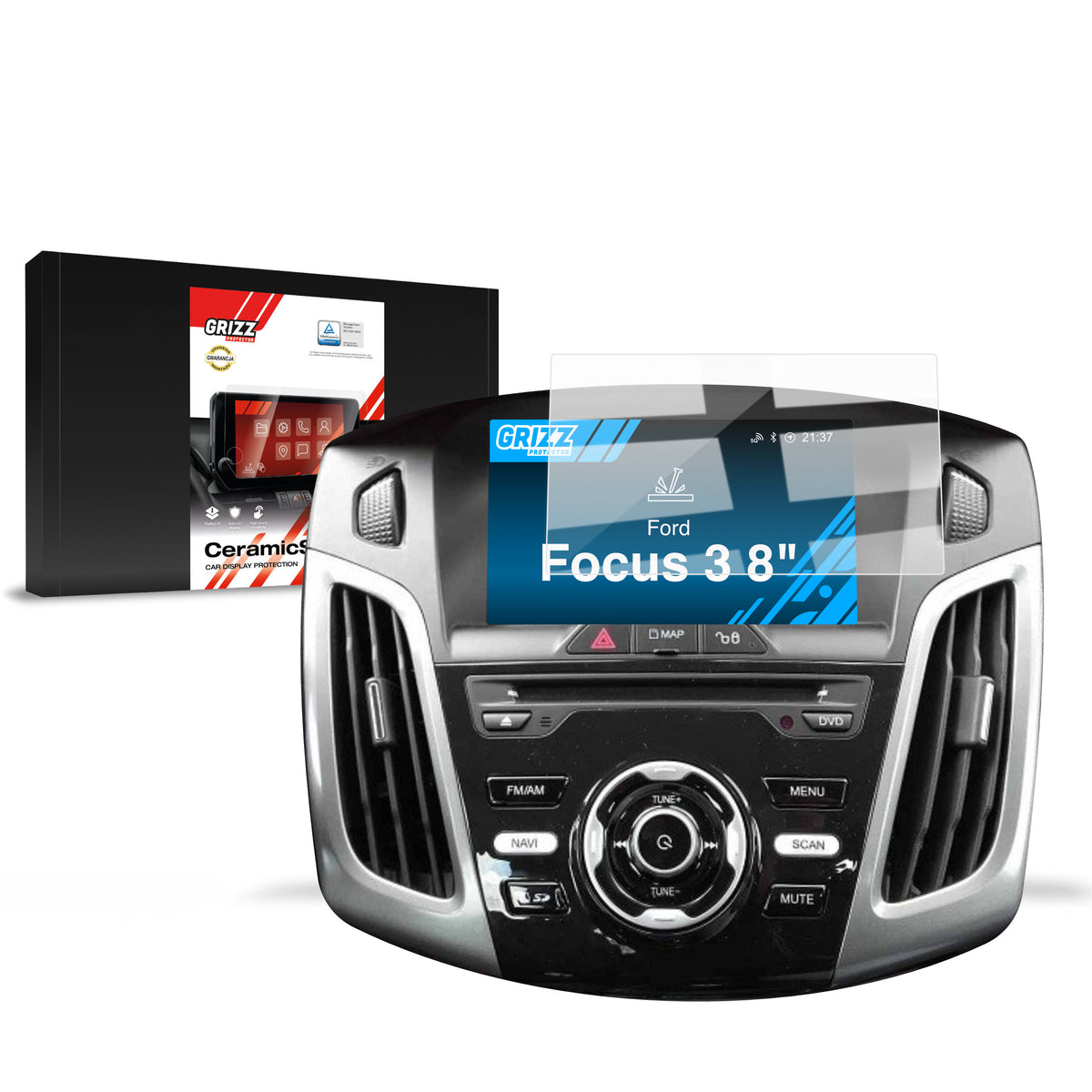 Keramische Autodisplayfolie für Ford Focus 3 Facelift (2014-2019), Grizz Protector