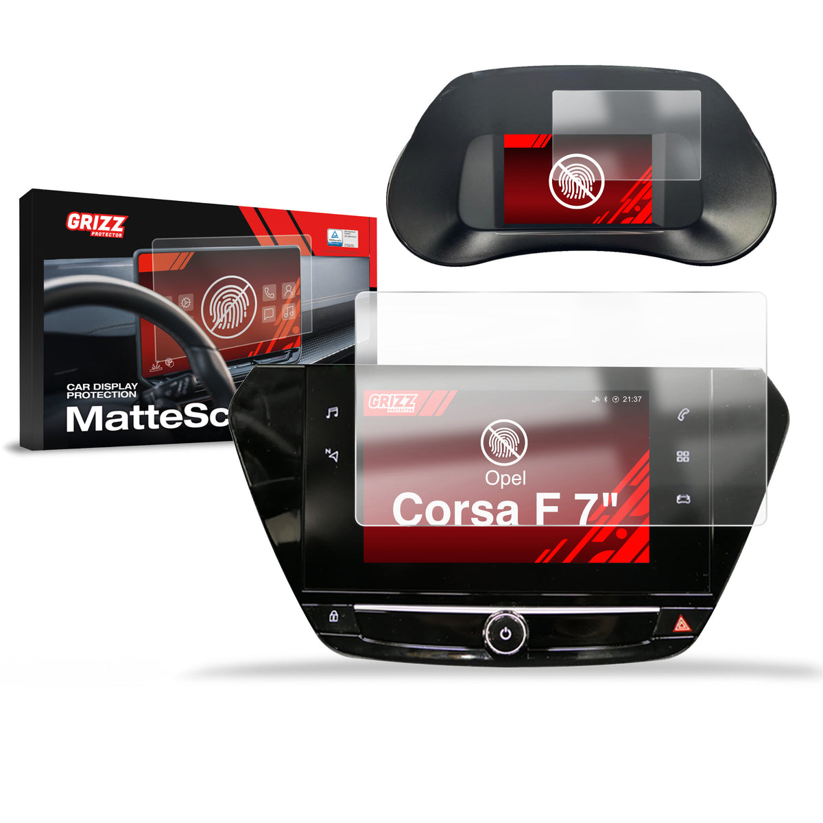 Matte Autodisplayfolie 2in1 für Opel Corsa F 7" (2020-2024), Grizz Protector