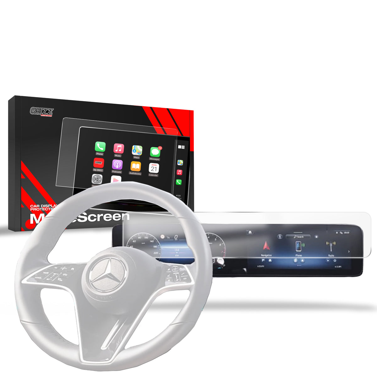 Matte Autodisplayfolie für Mercedes EQA (2024-2026), Grizz Protector