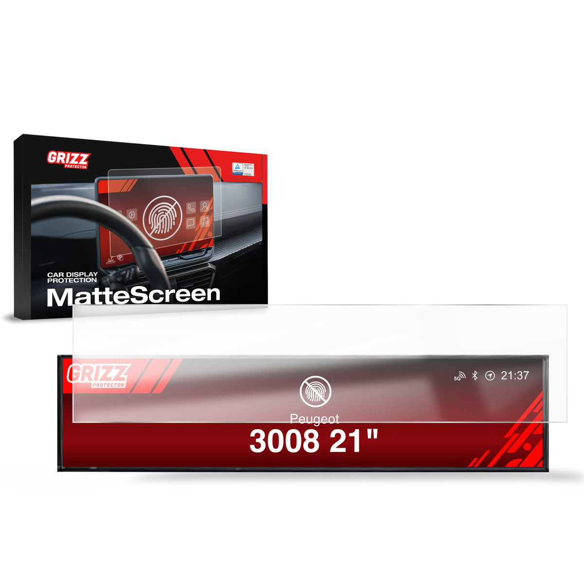 Matte Autodisplayfolie für Peugeot 3008 AC Panel (2024-2026), Grizz Protector