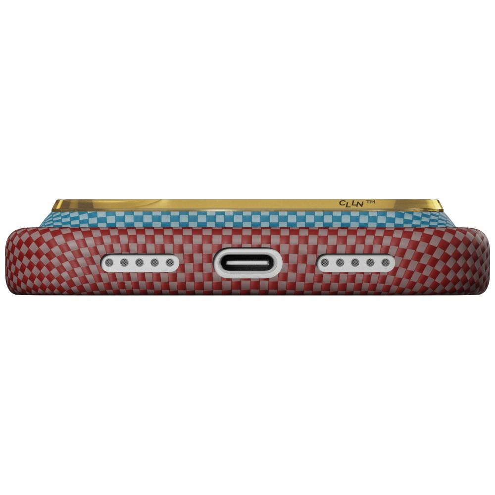 Aramid Handyhülle für iPhone 18 Pro / 17 Pro, PITAKA Ultra-Slim Case mit MagSafe, Orange und Blau mit Kevlar (5/6)