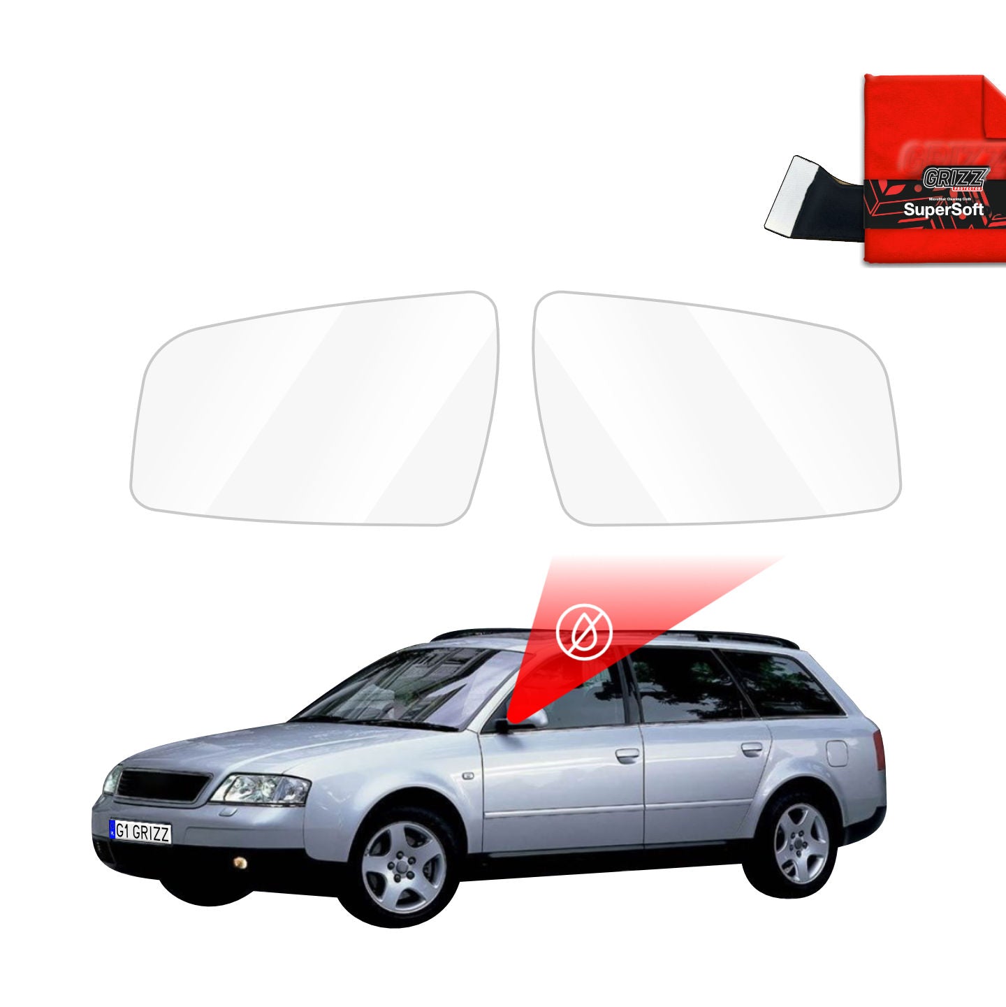 Regenschutzfolie Grizz Protector für Außenspiegel - Audi A6 C5 Avant (1998-2004)