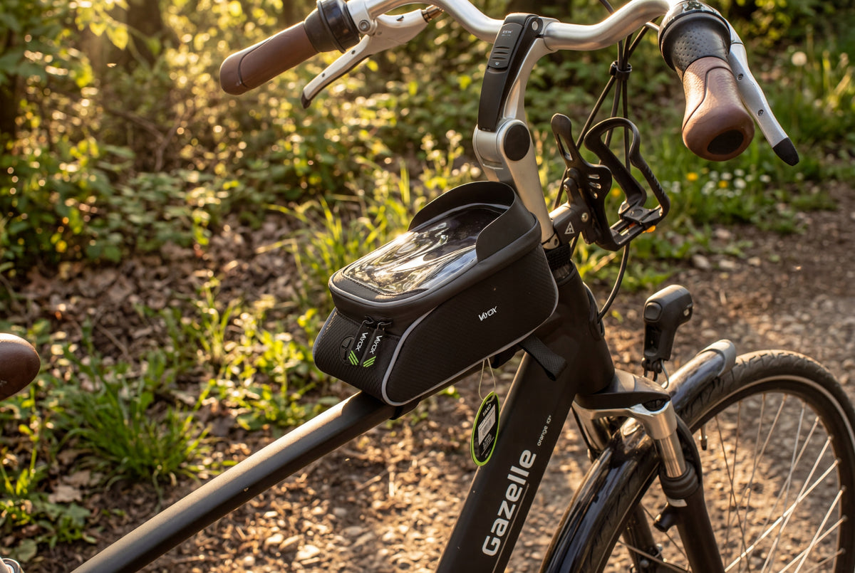 Fahrradtasche für den Rahmen mit Handyfach, Vayox VA0450 1.2L, Schwarz