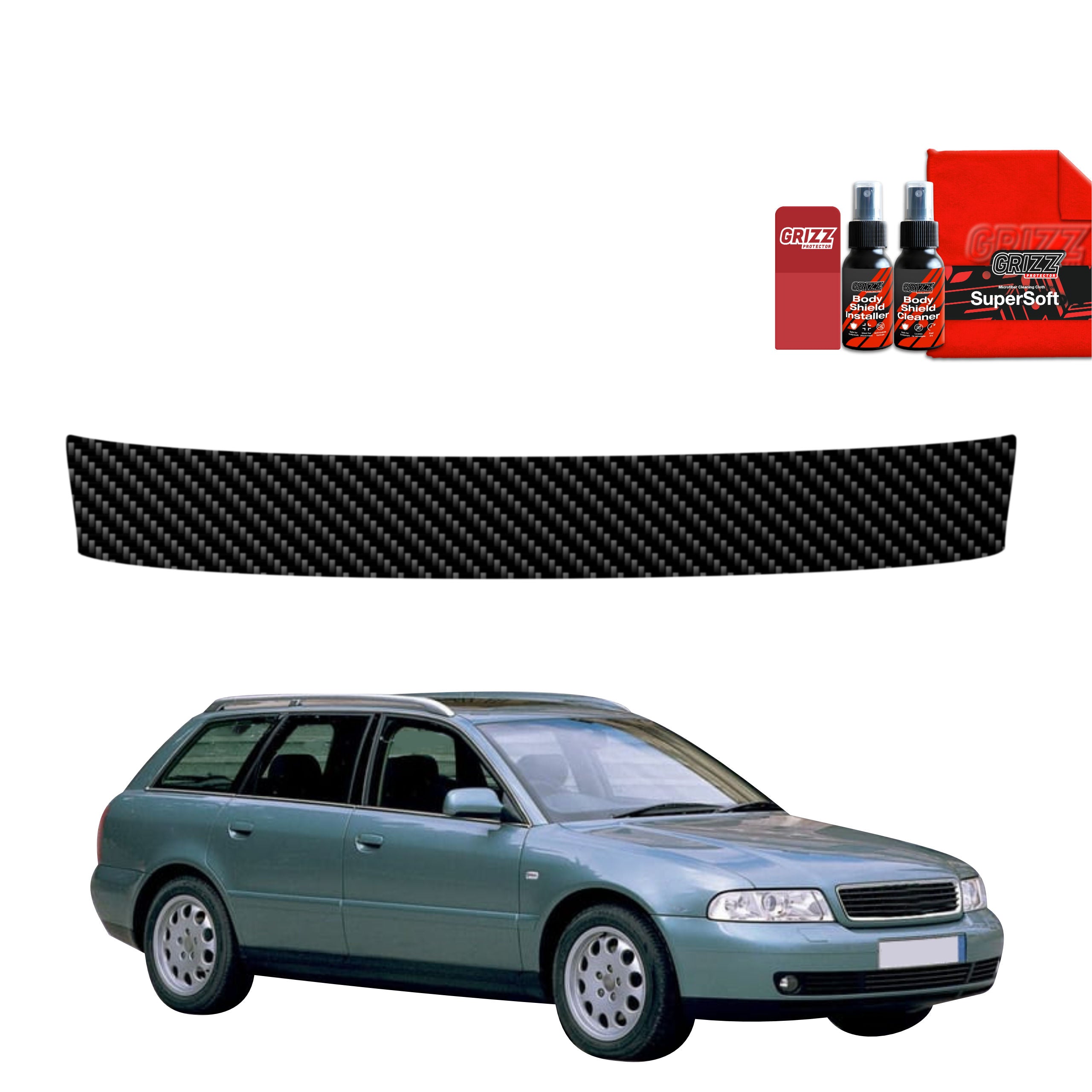 Kohlenstoff Schutzfolie Grizz Protector für Ladekante - Audi A4 B5 Avant (1994-2001)