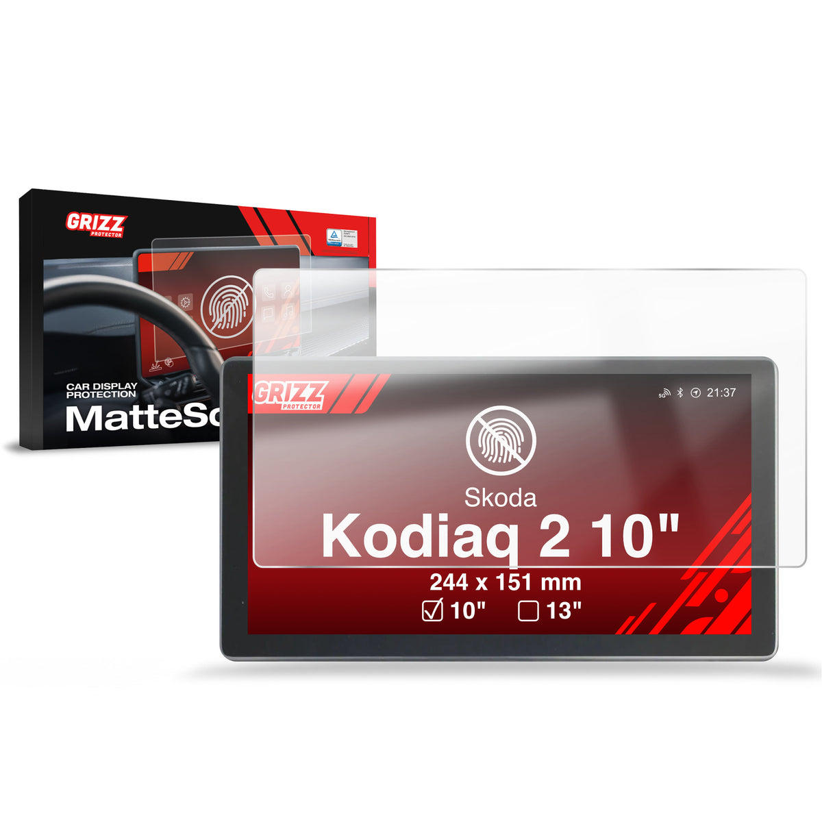 Matte Autodisplayfolie für Skoda Kodiaq 2 10" (2024-2026), Grizz Protector
