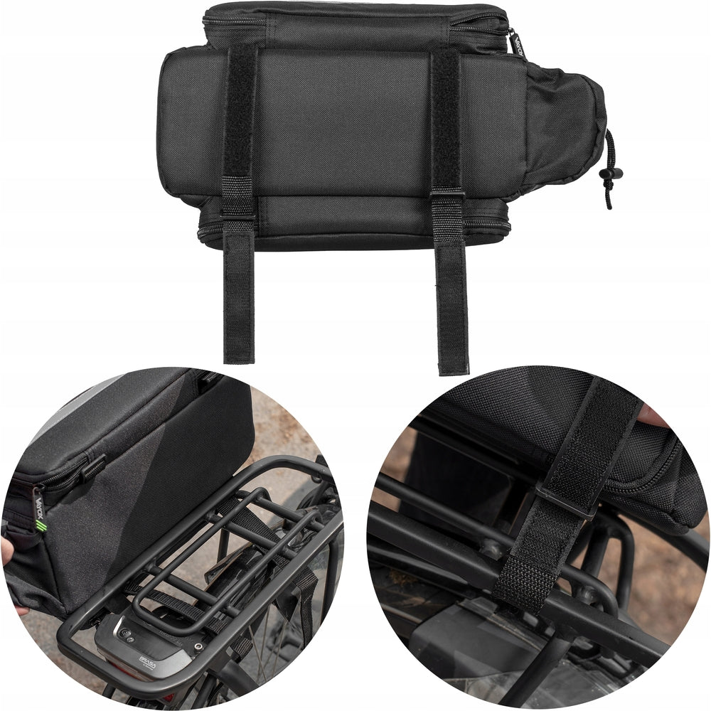 Fahrradtasche für den Gepäckträger mit Seitentaschen, Vayox VA0449 10 - 29L, Schwarz