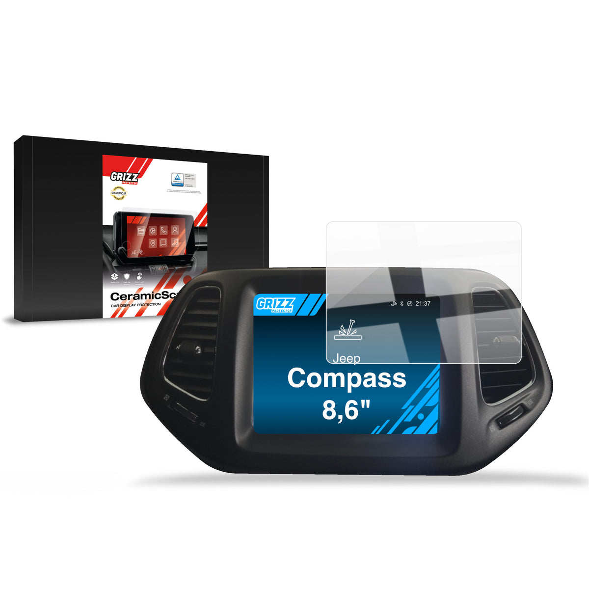 Keramische Autodisplayfolie für Jeep Compass 8,6" (2017-2021), Grizz Protector