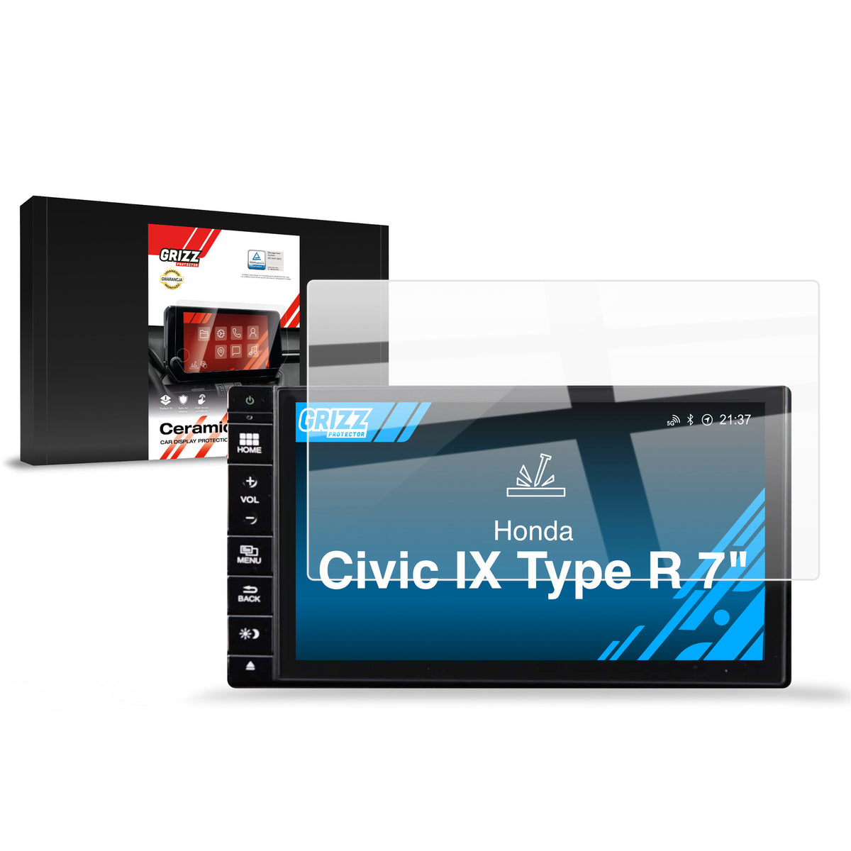 Keramische Autodisplayfolie für Honda Civic IX Type R 7" (2011-2016), Grizz Protector
