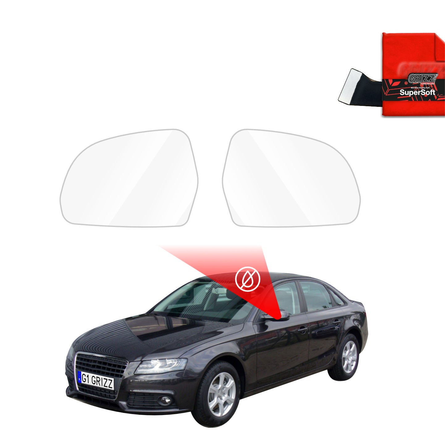 Regenschutzfolie Grizz Protector für Außenspiegel - Audi A4 B8 Sedan (2007-2011)