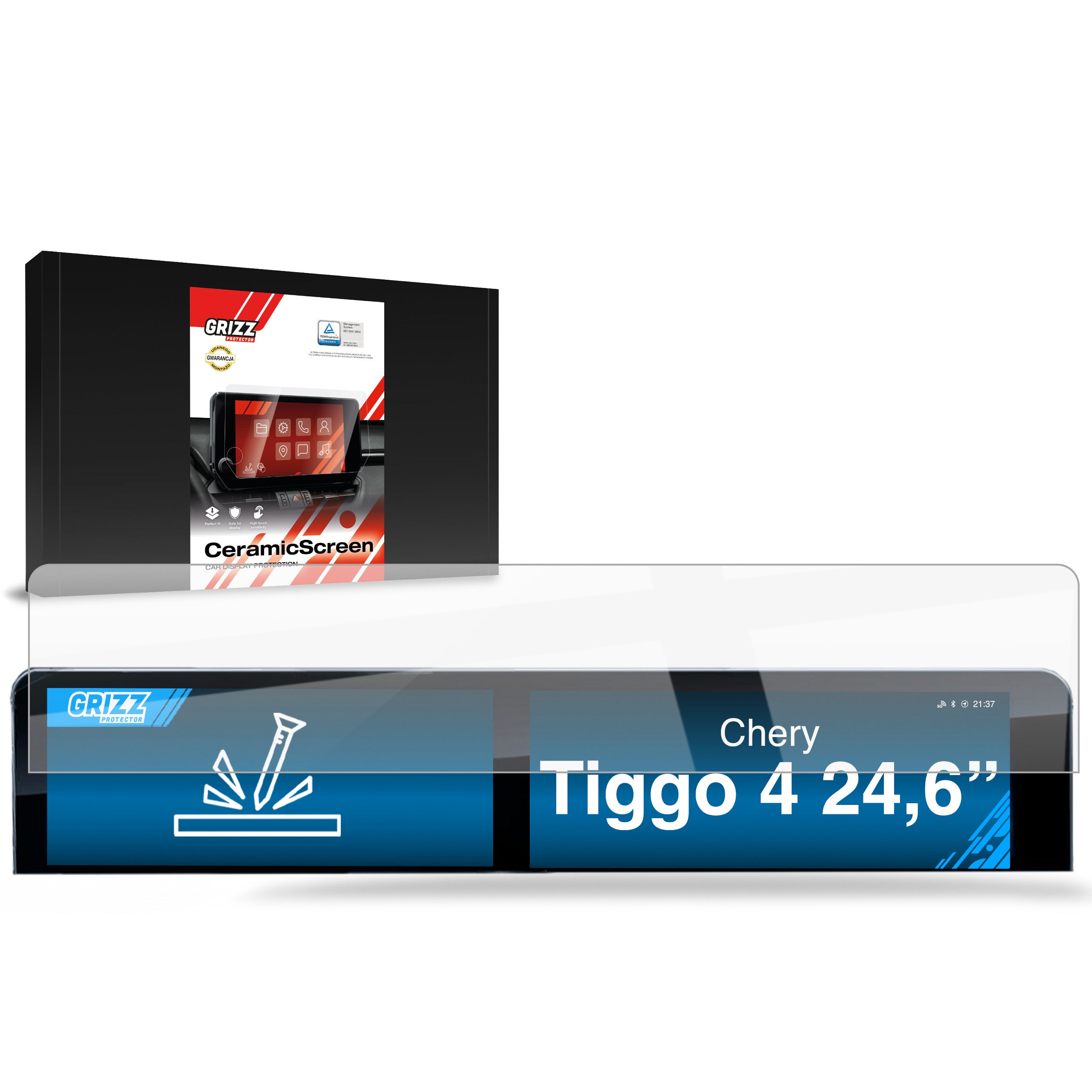 Keramische Autodisplayfolie für Chery Tiggo 4 24,6" (2025-2026), Grizz Protector