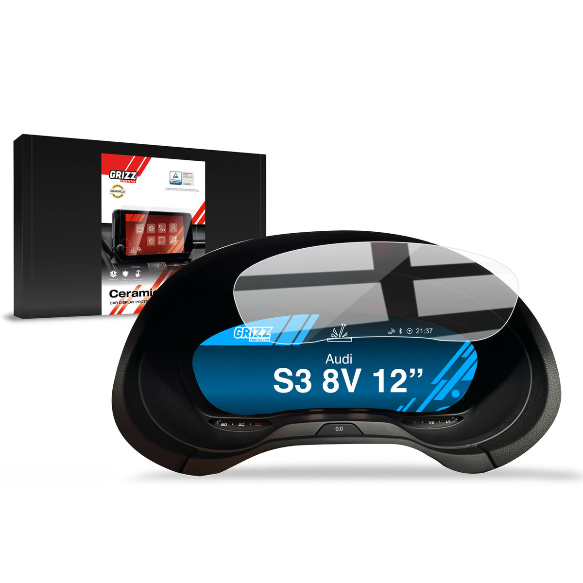 Keramische Autodisplayfolie für Audi S3 8V Virtual Cockpit Retrofit 12" (2012-2019), Grizz Protector