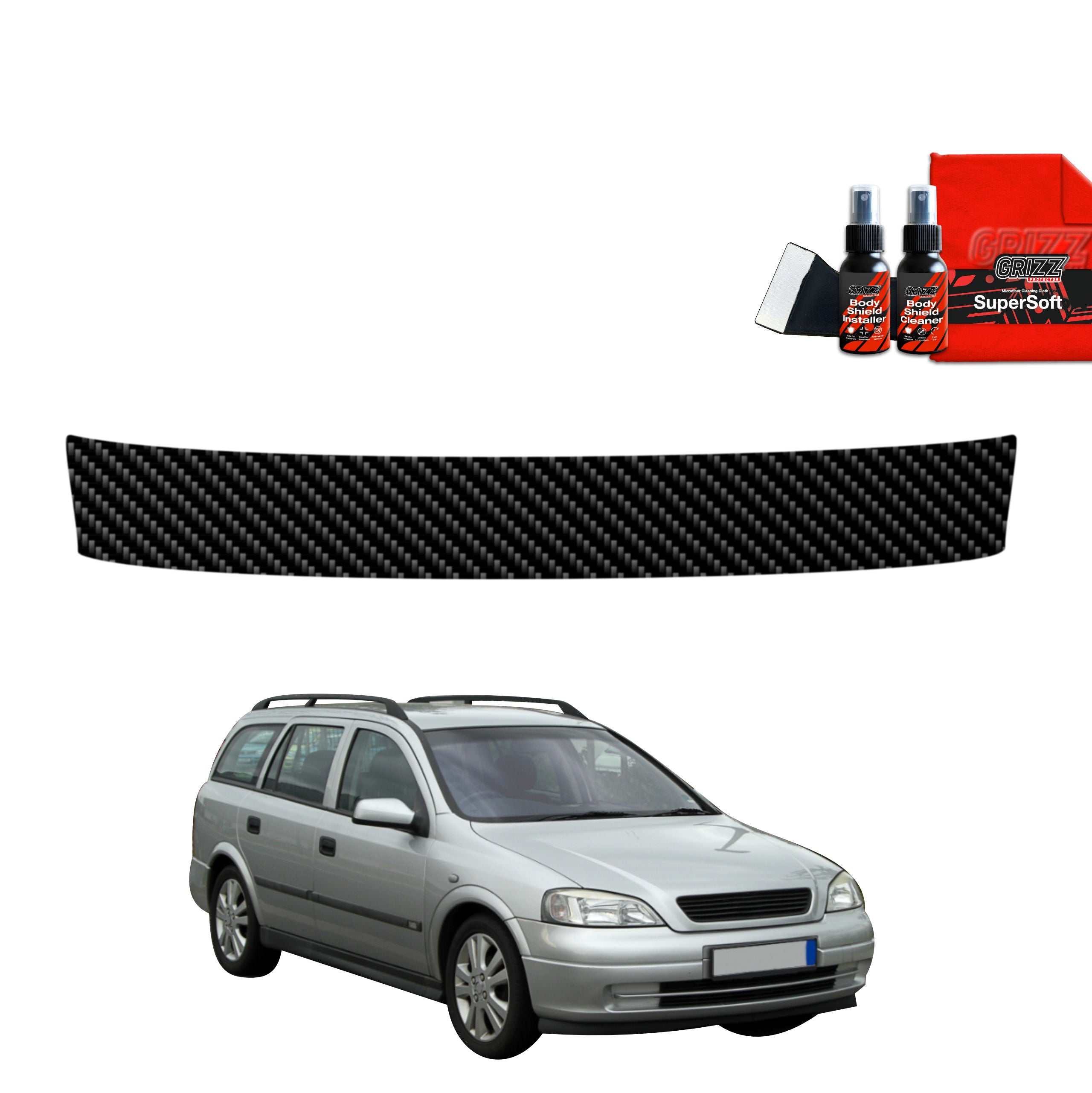 Kohlenstoff Schutzfolie Grizz Protector für Ladekante - Opel Astra G Kombi (1998-2009)