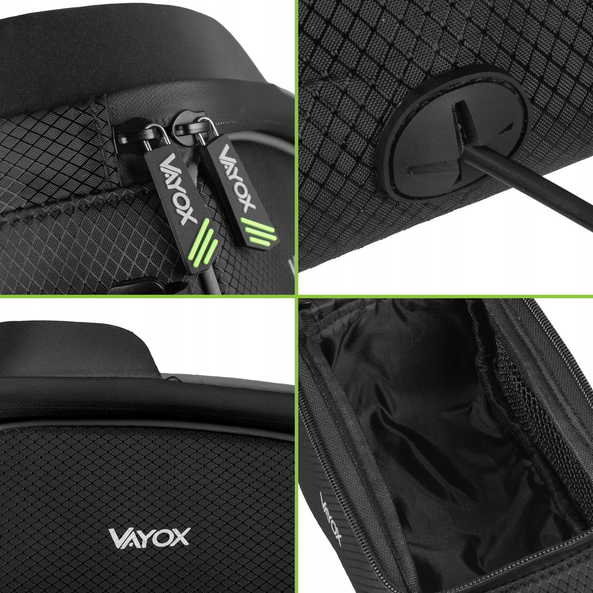 Fahrradtasche für den Rahmen mit Handyfach, Vayox VA0450 1.2L, Schwarz