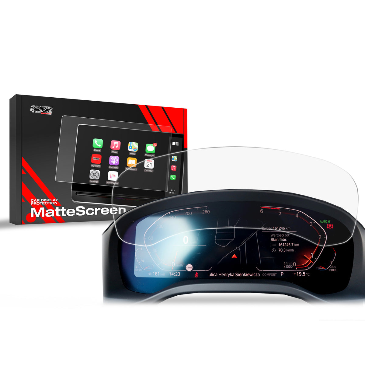 Matte Autodisplayfolie für BMW Z4 G29 Live Cockpit 10,25" (2019-2026), Grizz Protector