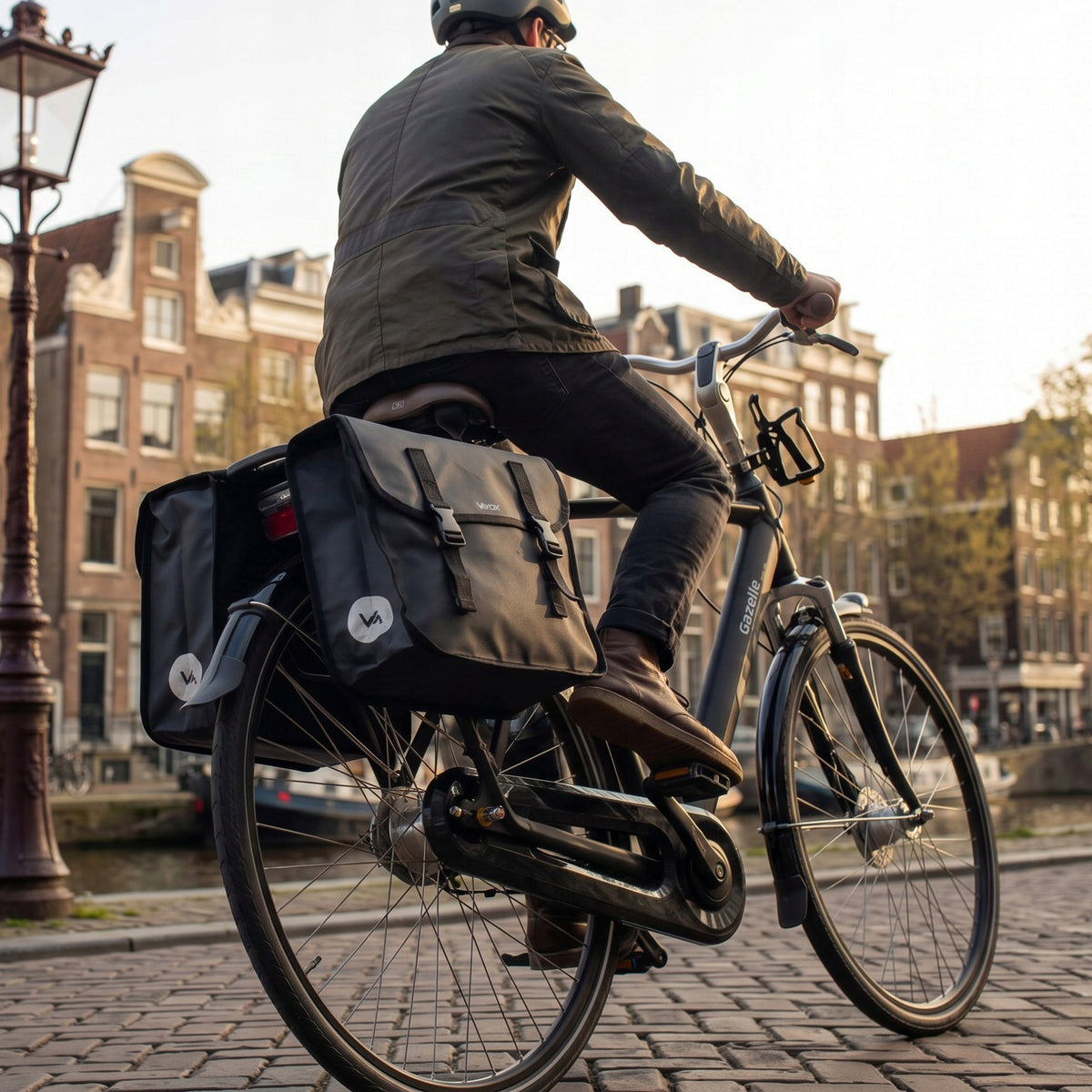 Doppelte Fahrradtasche für den Gepäckträger, Vayox VA0447 29L, Schwarz