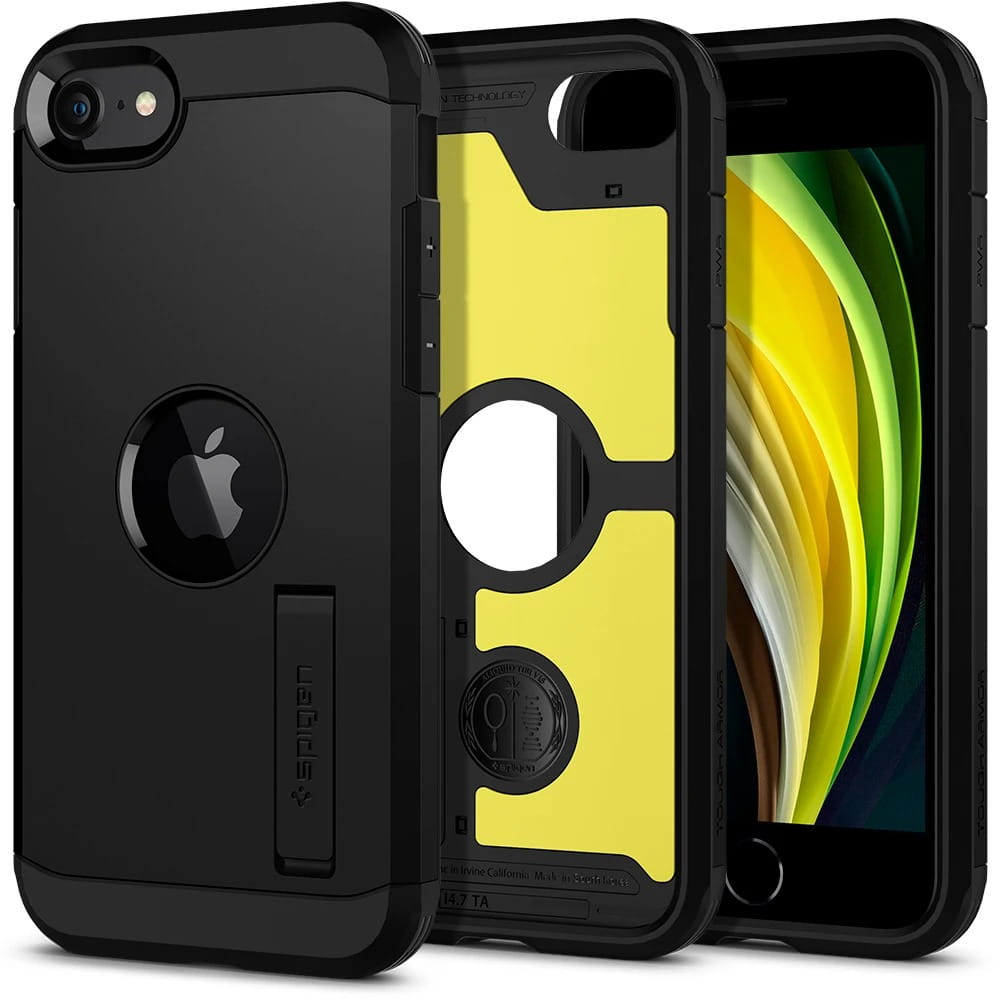 Schutzhülle Spigen Tough Armor für iPhone SE 2022/2020 schwarz