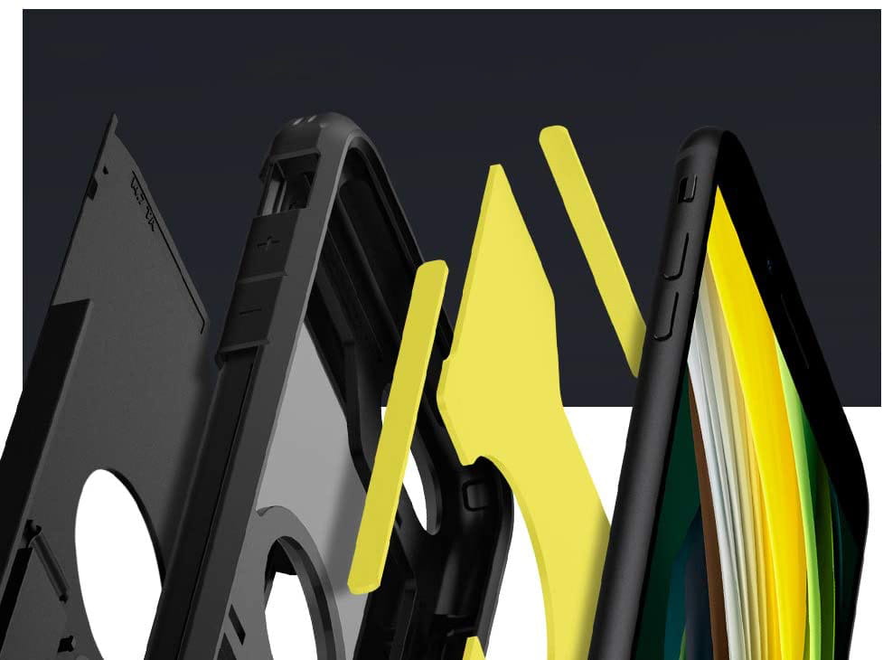 Schutzhülle Spigen Tough Armor für iPhone SE 2022/2020 schwarz