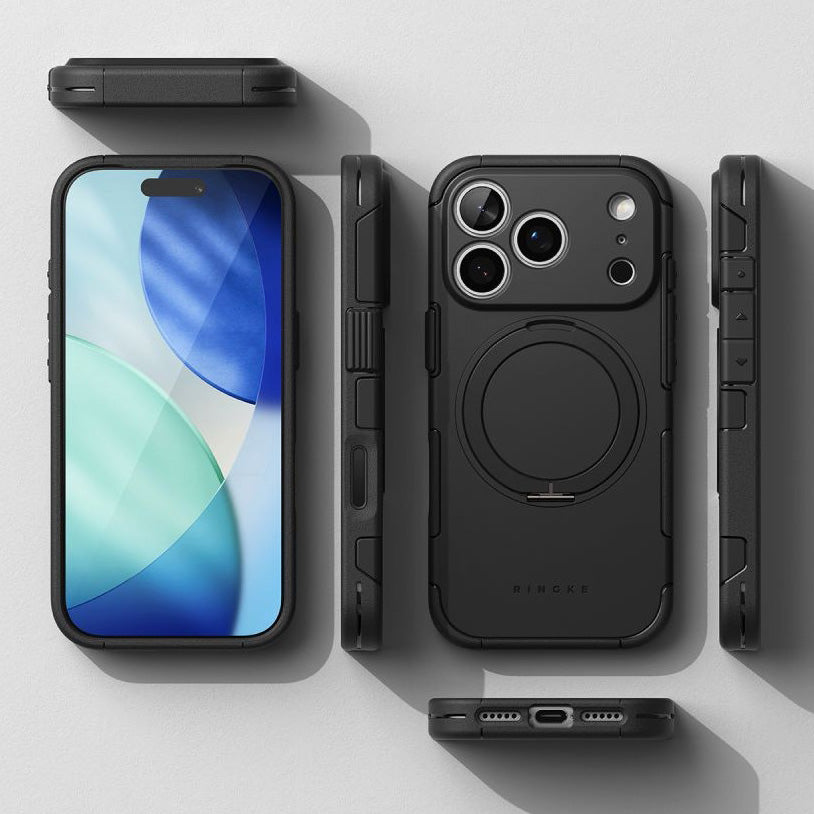 Handyhülle mit Ständer für iPhone 18 Pro / 17 Pro, Ringke Alles MagSafe, Schwarz (10/10)