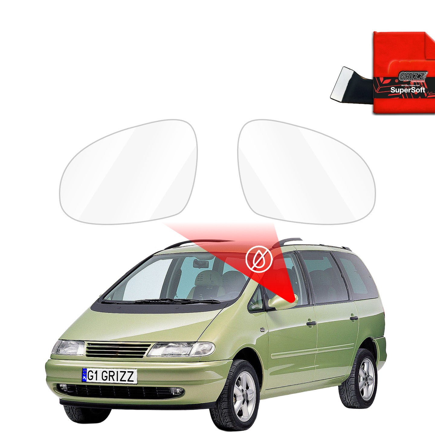 Regenschutzfolie Grizz Protector für Außenspiegel - Volkswagen Sharan (1995-2010)