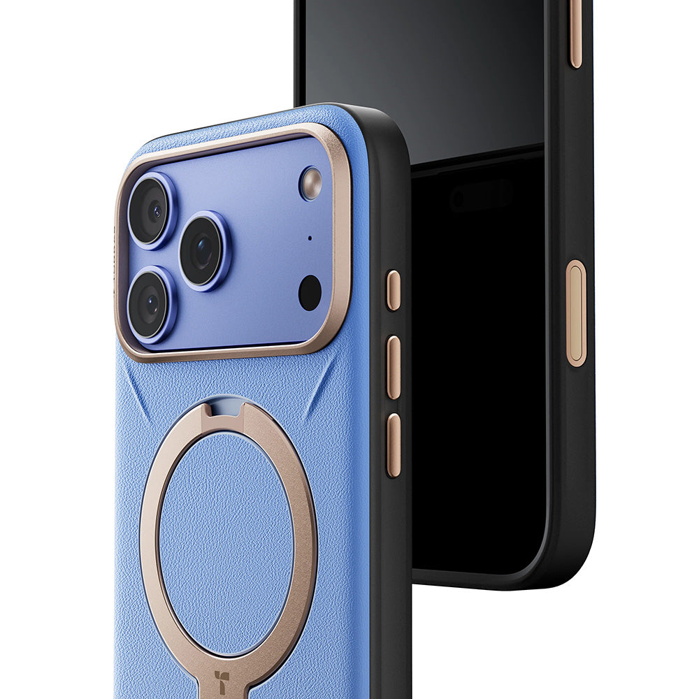 Handyhülle für iPhone 18 Pro Max / 17 Pro Max Torras Ostand Q3 VegSkin, Blau (11/11)