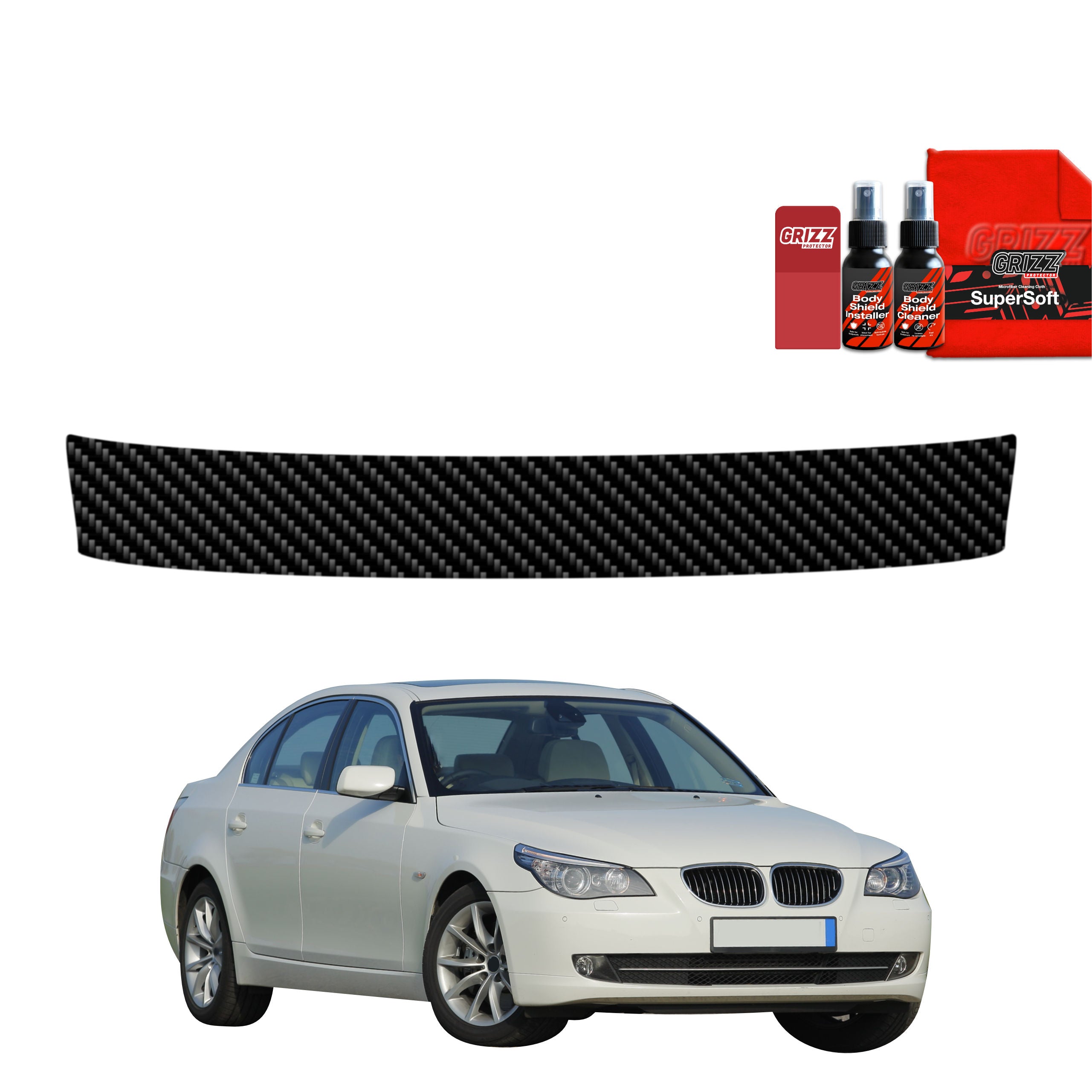 Kohlenstoff Schutzfolie Grizz Protector für Ladekante - BMW 5 E60 Sedan 4D (2007-2010)