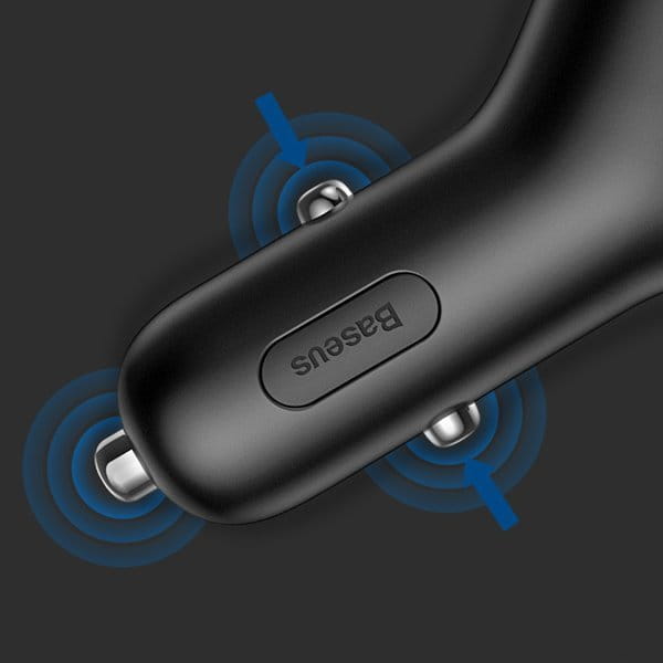 Baseus Y Type 2xUSB-A 3.4A Autoladegerät + 40W Zigarettenanzünderbuchse, Schwarz