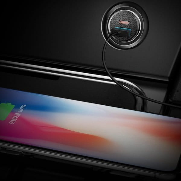 Autoladegerät Baseus Circular 30W 5A USB-C, USB-A, schwarz