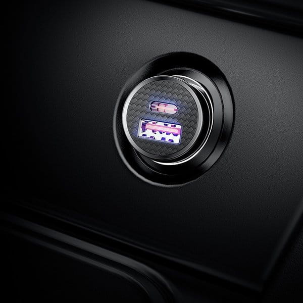 Autoladegerät Baseus Circular 30W 5A USB-C, USB-A, schwarz