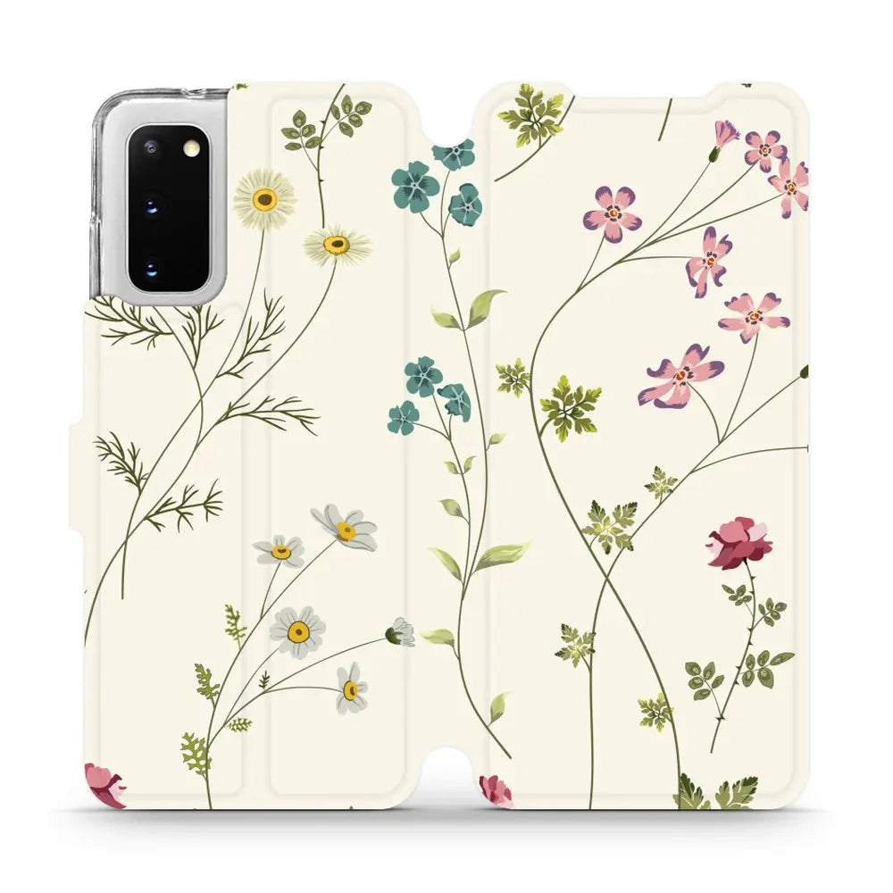 Handyhülle mit klappe für Galaxy S20, Mobiwear Book, Feldblumen