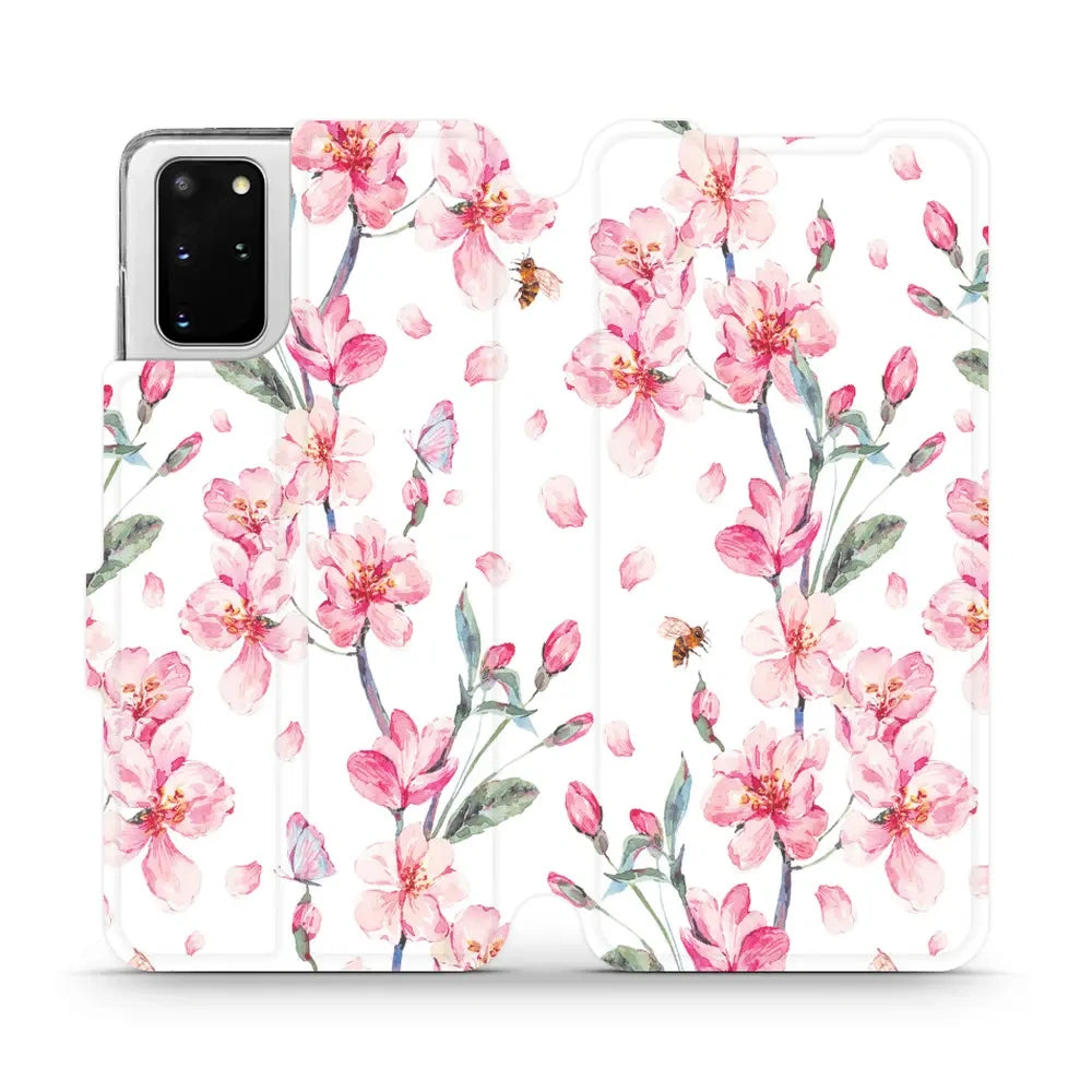 Handyhülle mit klappe für Galaxy S20 Plus, Mobiwear Book, Rosa Frühling