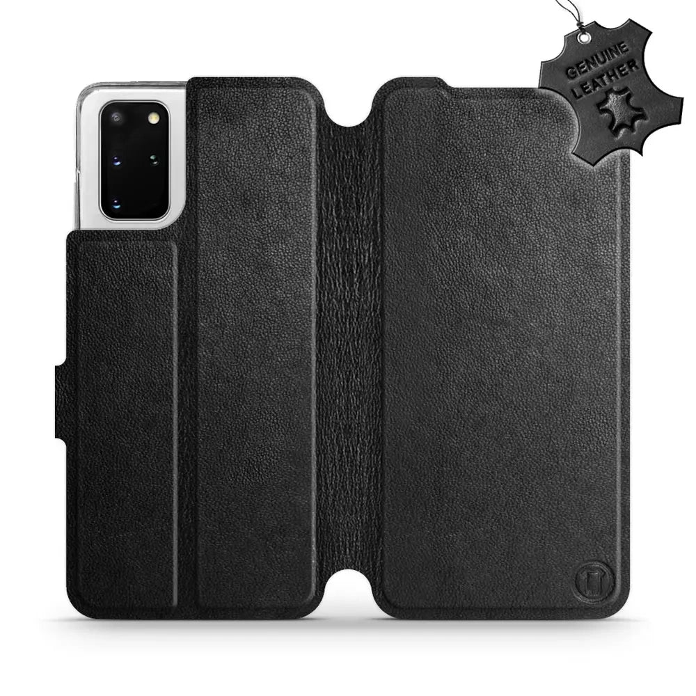 Echtleder Handyhülle für Galaxy S20 Plus, Mobiwear Leather, Schwarz