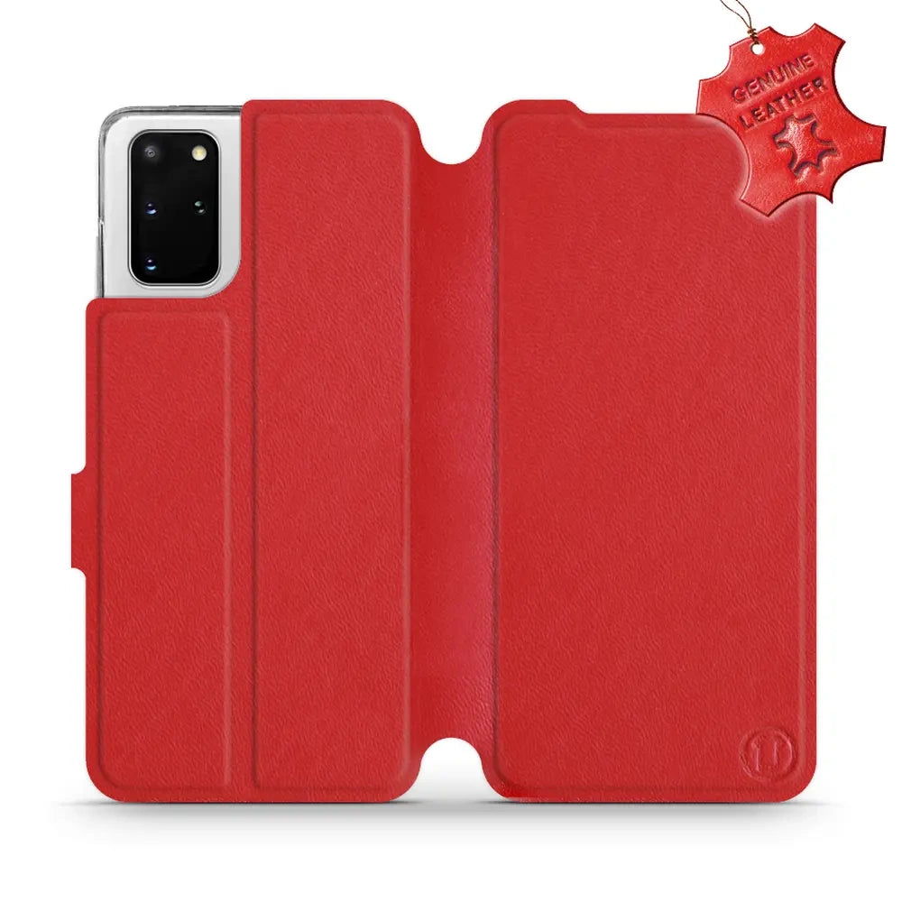 Echtleder Handyhülle für Galaxy S20 Plus, Mobiwear Leather, Rot