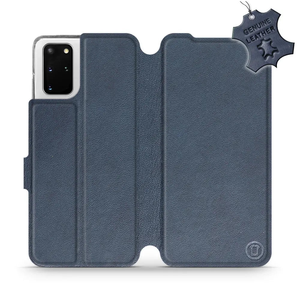 Echtleder Handyhülle für Galaxy S20 Plus, Mobiwear Leather, Dunkelblau
