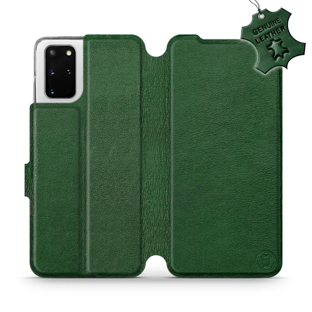 Echtleder Handyhülle für Galaxy S20 Plus, Mobiwear Leather, Grün