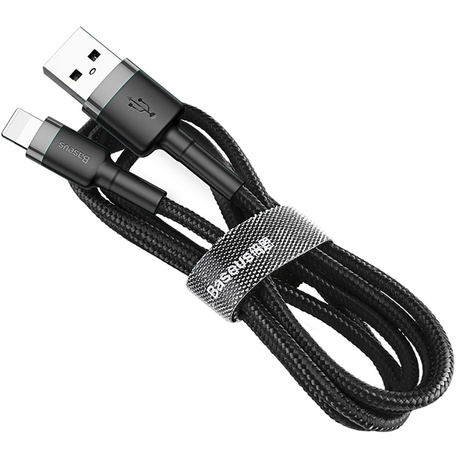Kabel Baseus Cafule 2.4A USB-A für Lightning 1m, Schwarz-Grau