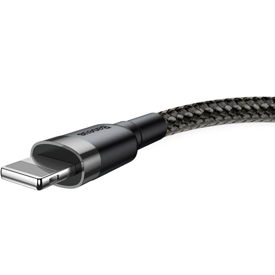 Kabel Baseus Cafule 2.4A USB-A für Lightning 1m, Schwarz-Grau