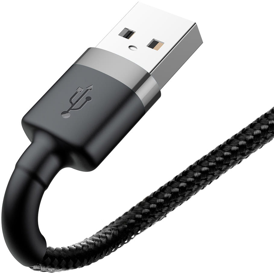 Kabel Baseus Cafule 2.4A USB-A für Lightning 1m, Schwarz-Grau