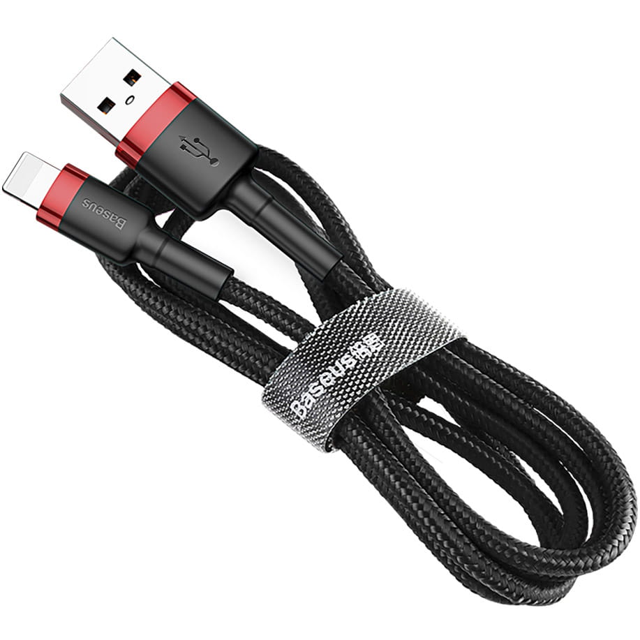 Kabel Baseus Cafule 2.4A USB-A für Lightning 0,5m, Schwarz-Rot