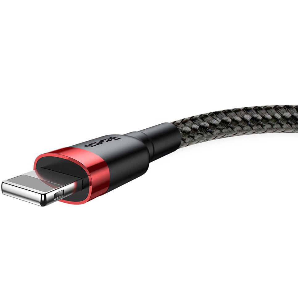 Kabel Baseus Cafule 2.4A USB-A für Lightning 0,5m, Schwarz-Rot