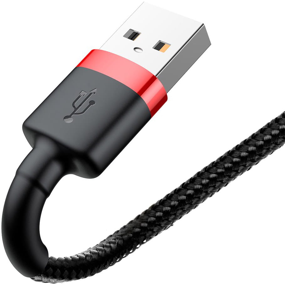 Kabel Baseus Cafule 2.4A USB-A für Lightning 0,5m, Schwarz-Rot
