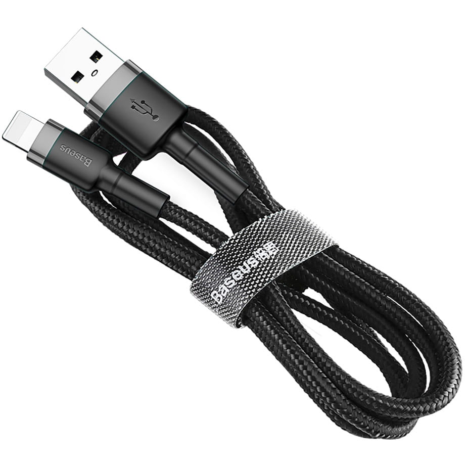 Kabel Baseus Cafule 2.4A USB-A für Lightning 0,5m, Schwarz-Grau