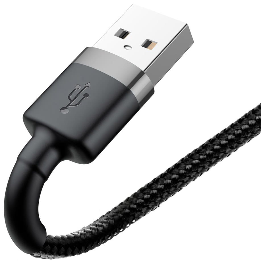 Kabel Baseus Cafule 2.4A USB-A für Lightning 0,5m, Schwarz-Grau
