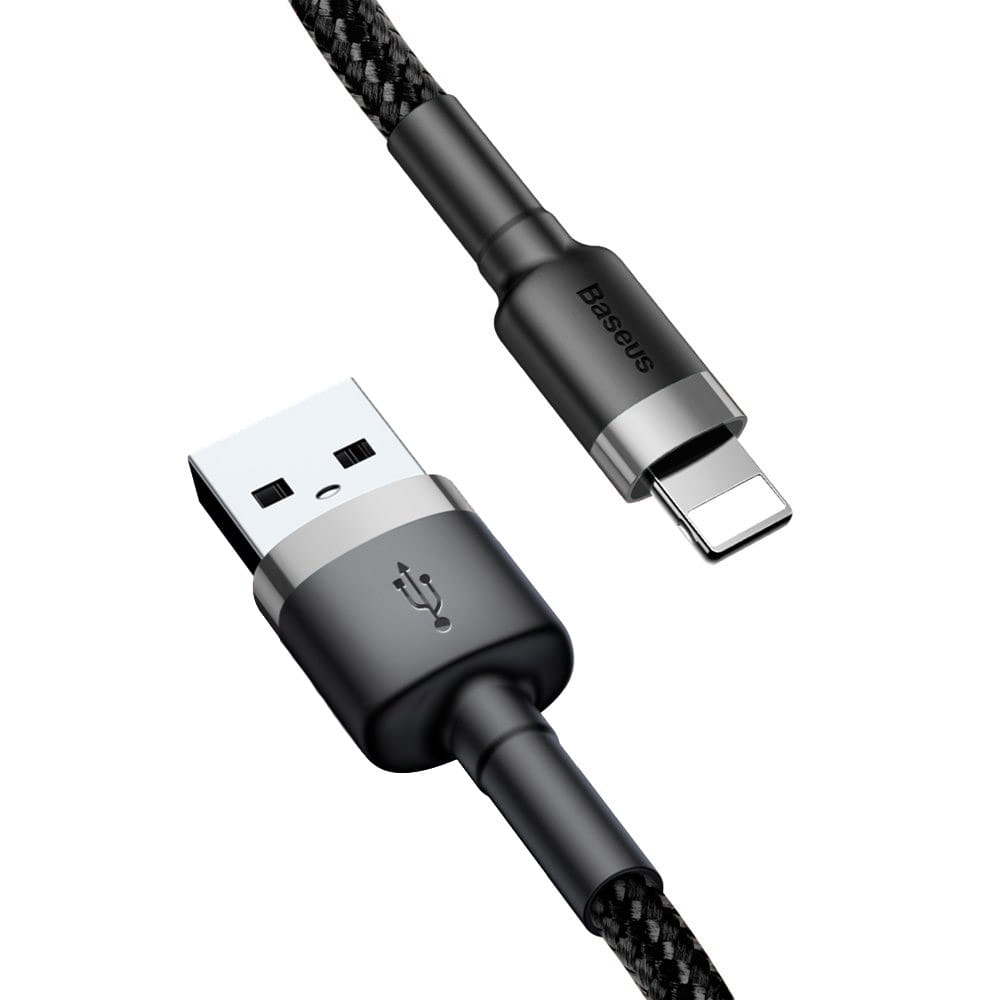 Kabel Baseus Cafule 2.4A USB-A für Lightning 0,5m, Schwarz-Grau