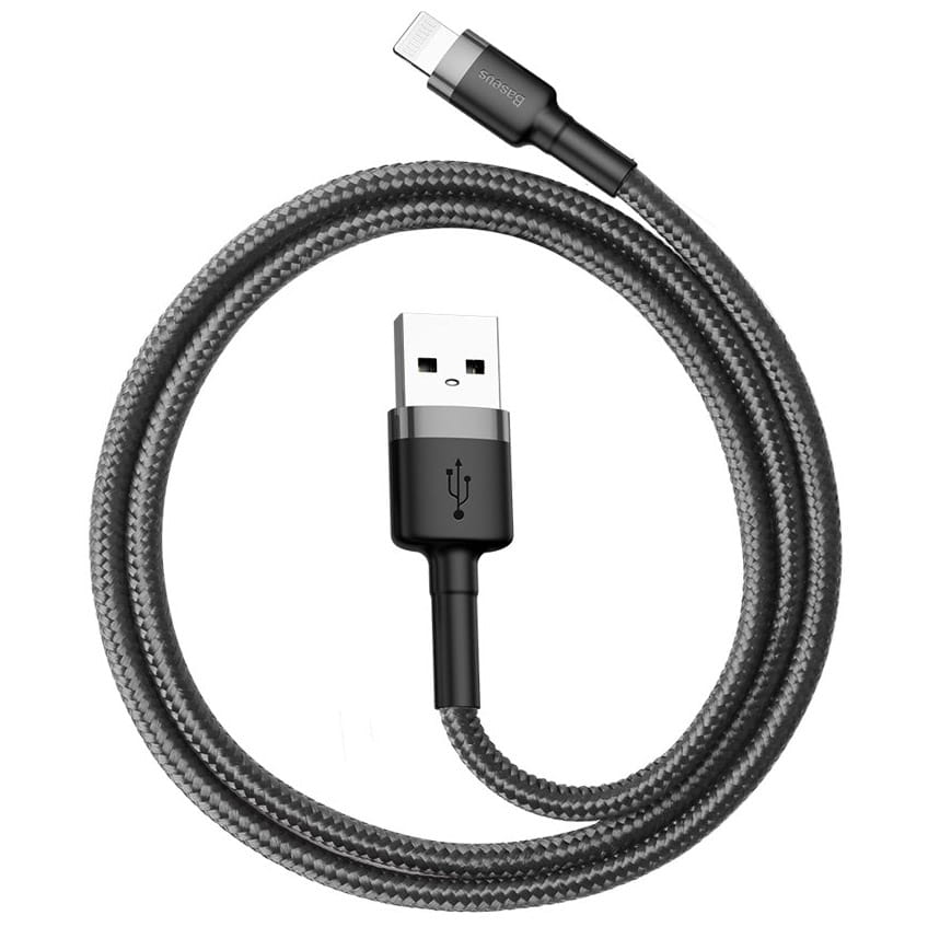 Kabel Baseus Cafule 2.4A USB-A für Lightning 0,5m, Schwarz-Grau