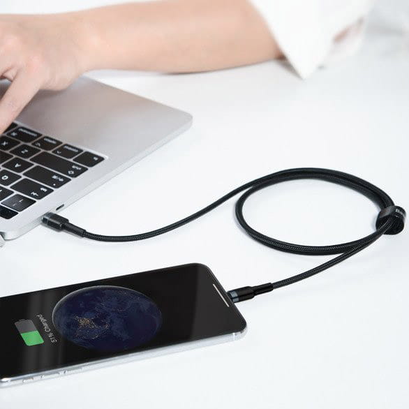 Kabel Baseus Cafule 18W QC 3.0 USB-C für Lightning 1m, Schwarz-Grau