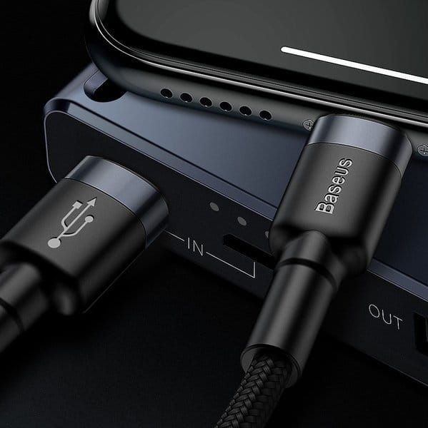 Kabel Baseus Cafule 18W QC 3.0 USB-C für Lightning 1m, Schwarz-Grau