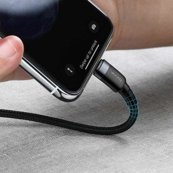 Kabel Baseus Cafule 18W QC 3.0 USB-C für Lightning 1m, Schwarz-Grau