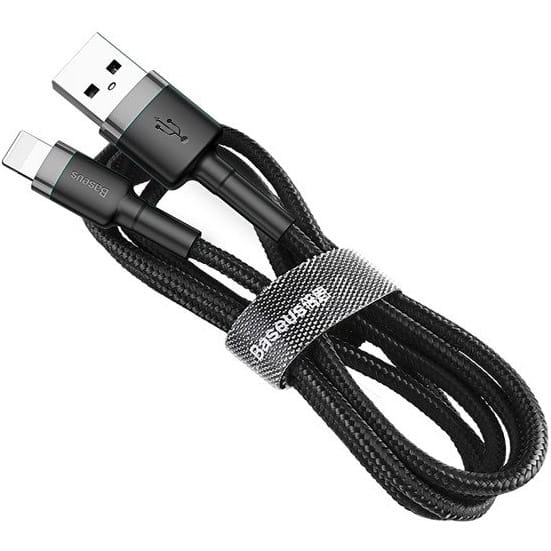 Kabel Baseus Cafule 2A USB-A für Lightning 3m, Schwarz-Grau